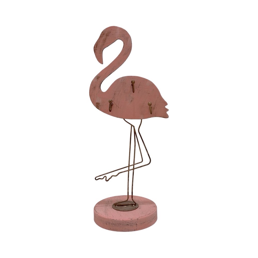 Pink Flamingo‎ Jewelry Organizer Stand with Hooks